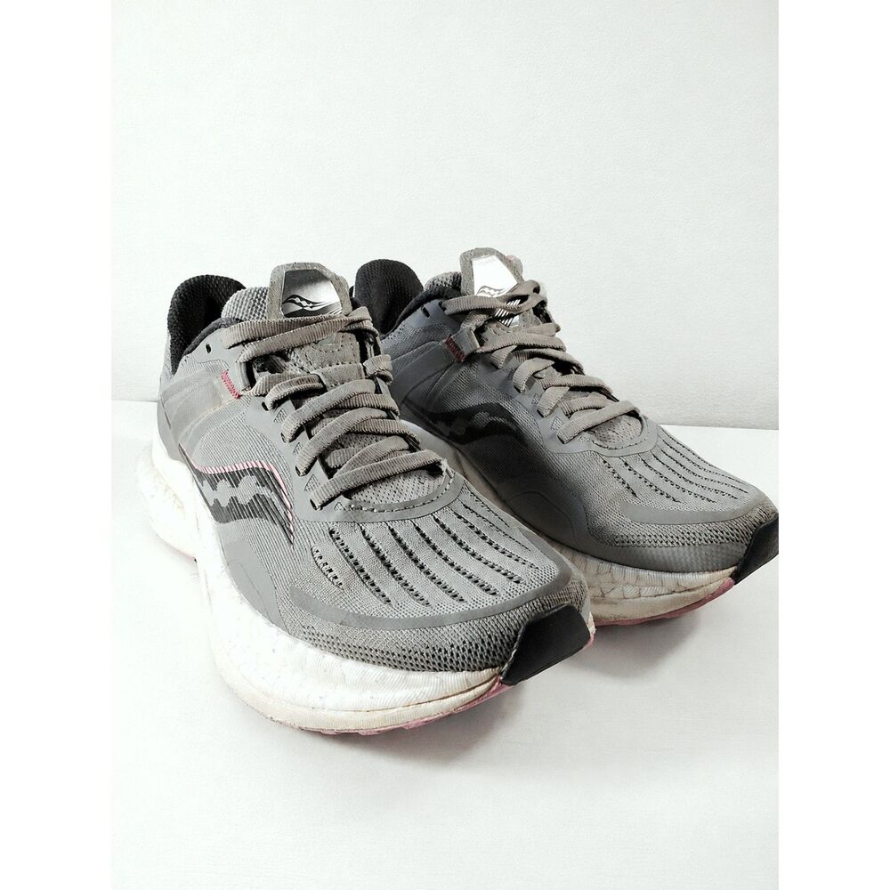 Saucony Tempus Women's 6.5 Wide Gray Pink Stability Running Shoes